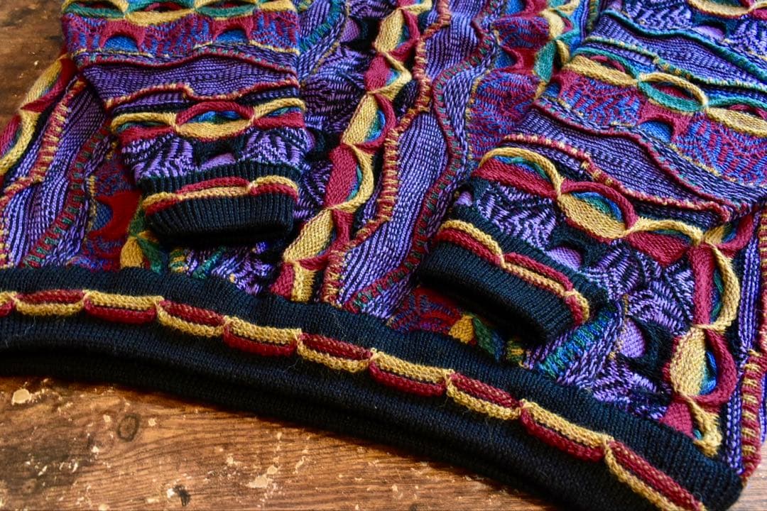 1990s Mulga Classics 3Dニット ウールセーター クージー柄