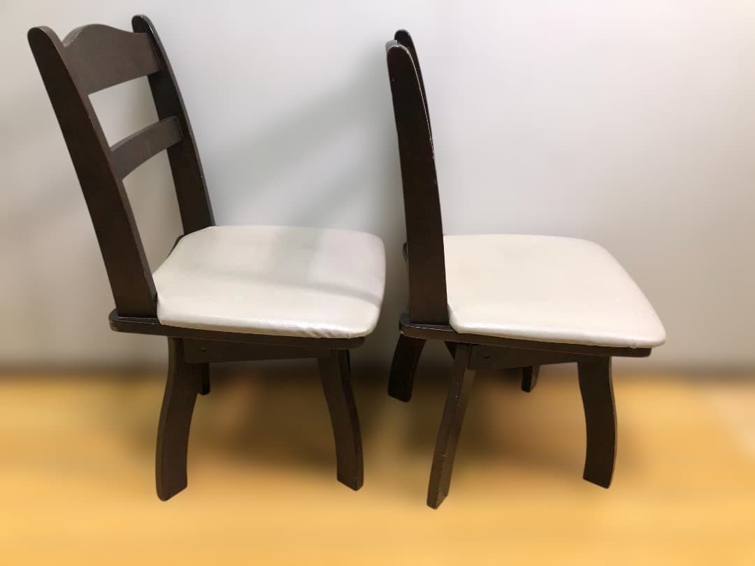 送料無料 ニトリ ダイニングチェア 回転椅子 2脚　ブラウン 251112