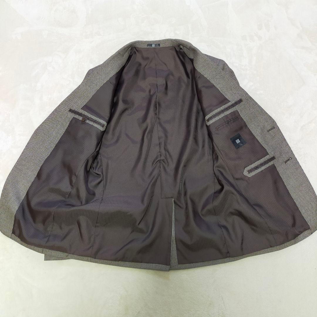 美品　SUIT SELECT　AB6　千鳥格子柄　起毛ウール　2つ釦スーツ