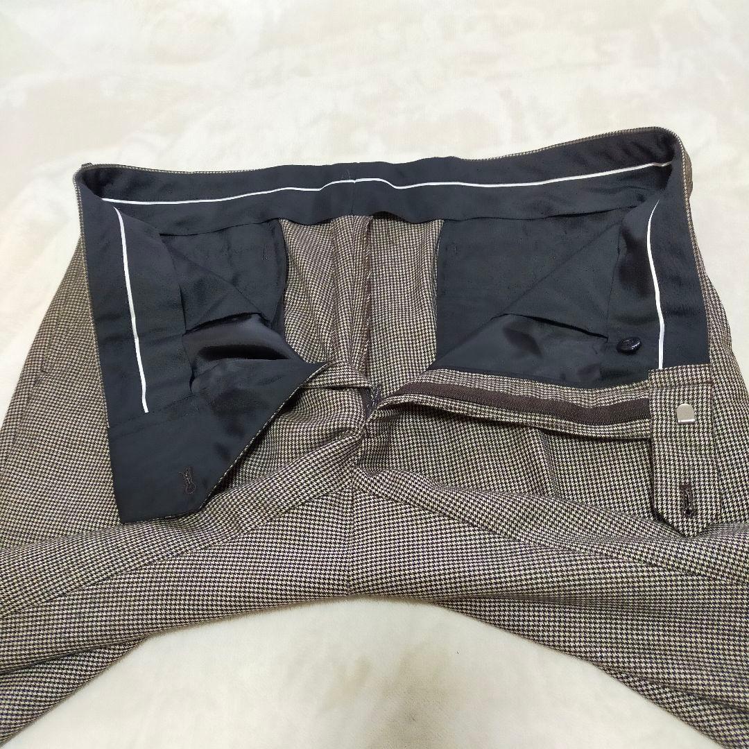 美品　SUIT SELECT　AB6　千鳥格子柄　起毛ウール　2つ釦スーツ