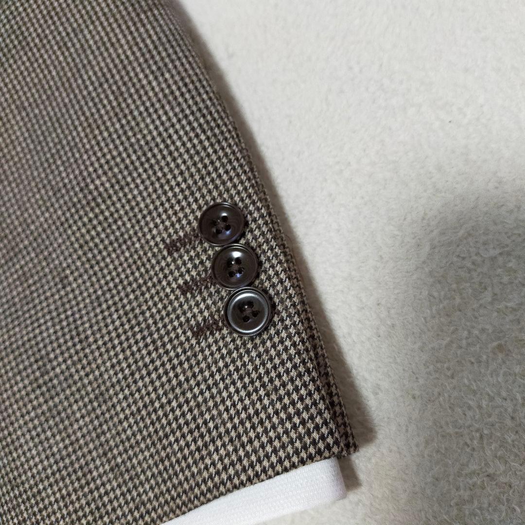 美品　SUIT SELECT　AB6　千鳥格子柄　起毛ウール　2つ釦スーツ