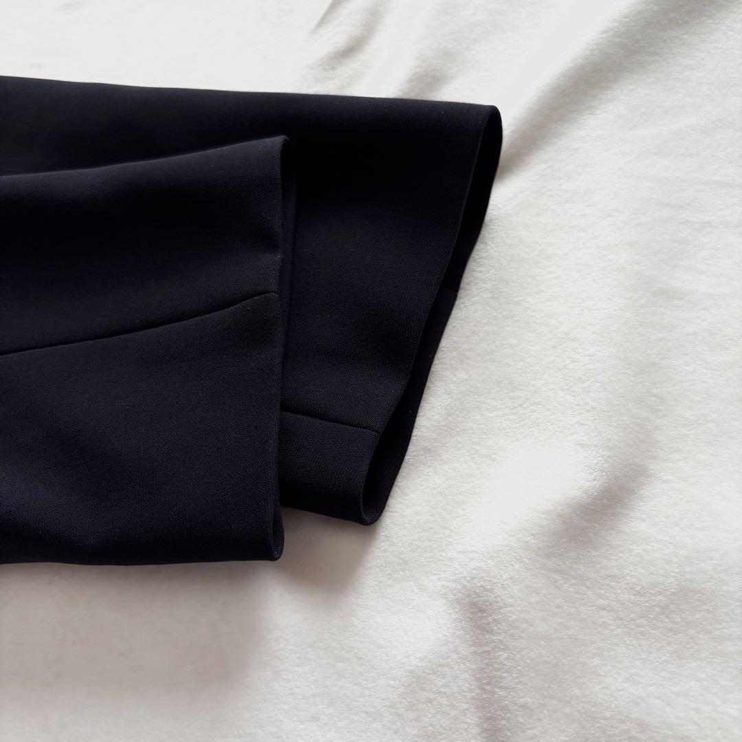 極美品☆23区 トリアセダブルジョーゼット　Vネック ジャケット　ノーカラー　M