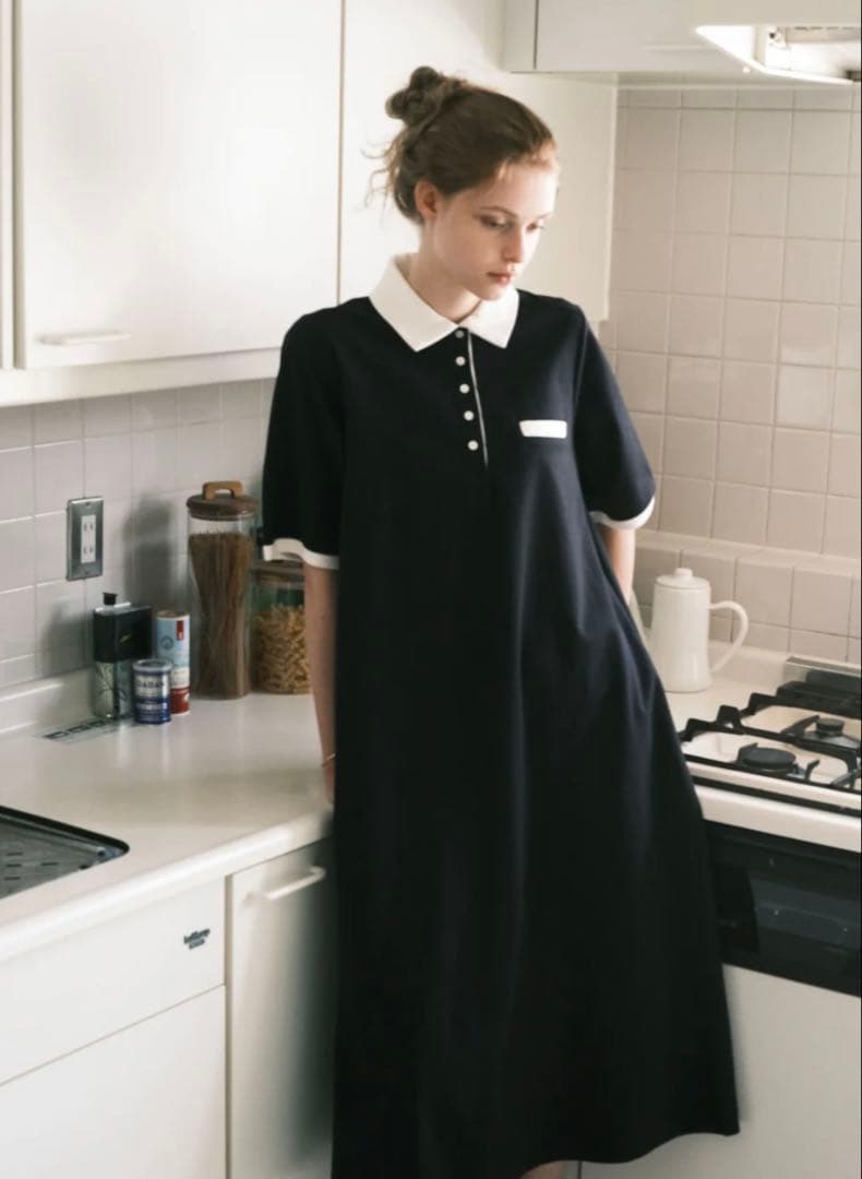 【0サイズ】foufou トラックポロワンピース