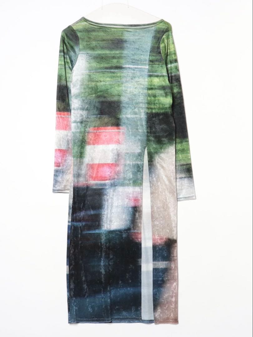 UND LANDSCAPE PRINT LONG TOP グリーン