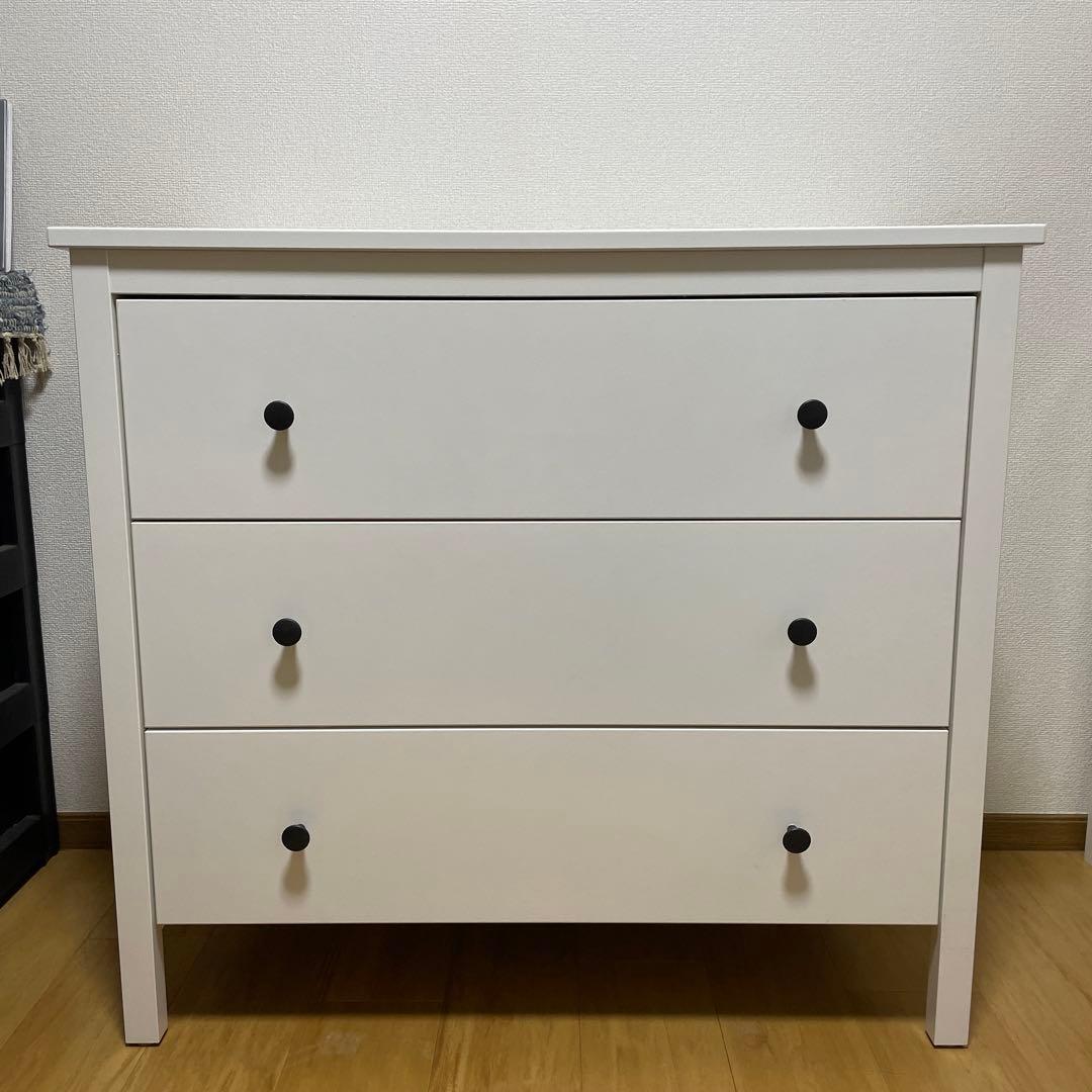 超美品　IKEA コッパン KOPPANG 3段チェスト　木製　ホワイト