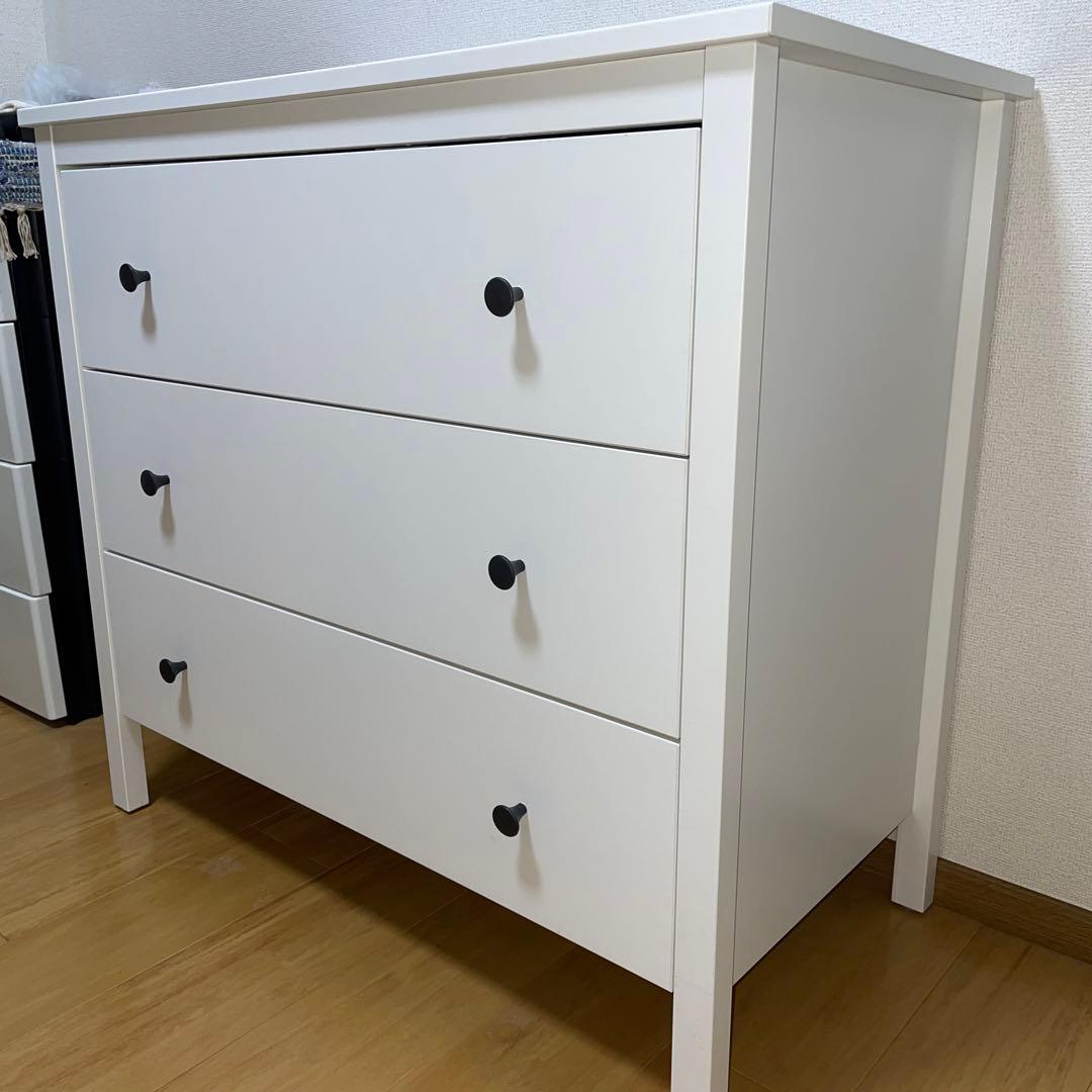 超美品　IKEA コッパン KOPPANG 3段チェスト　木製　ホワイト