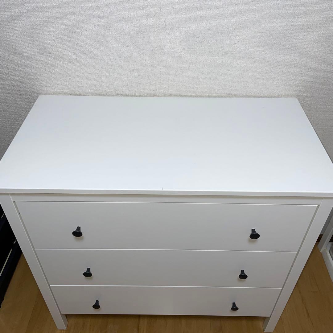 超美品　IKEA コッパン KOPPANG 3段チェスト　木製　ホワイト