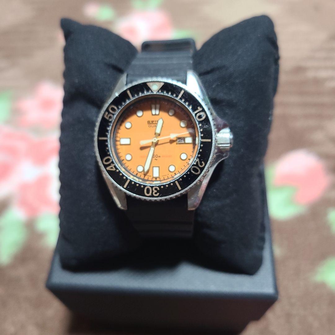 SEIKOオレンジ文字盤 レディースラバーベルト ダイバーズウォッチ