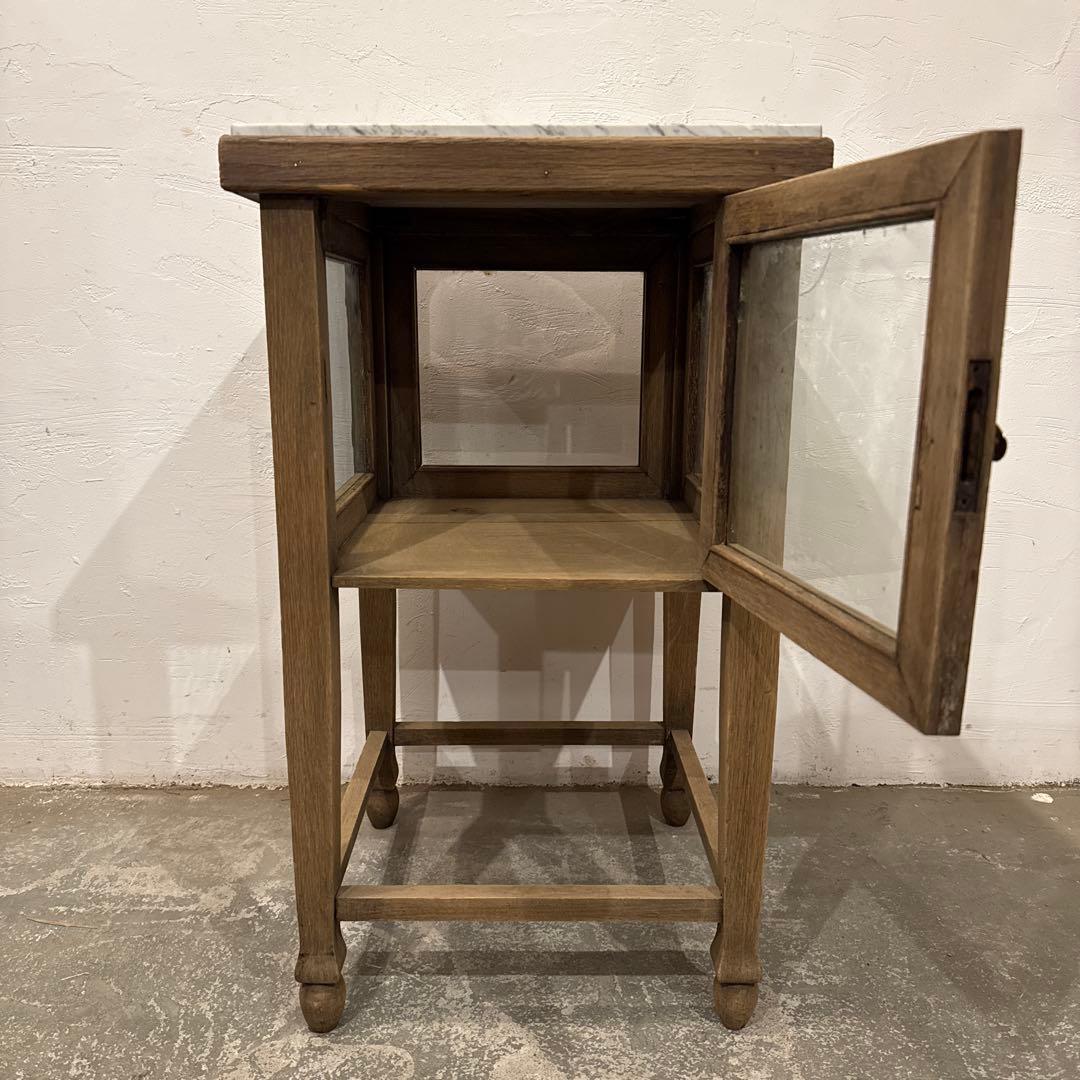 年末年始saleヴィンテージ　木製サイドテーブル　大理石天板