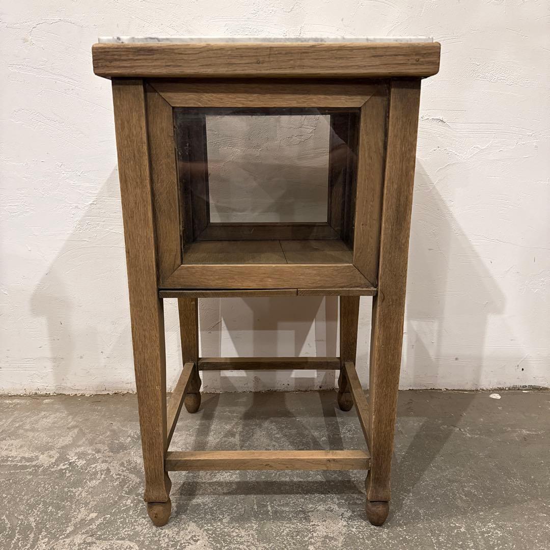 年末年始saleヴィンテージ　木製サイドテーブル　大理石天板