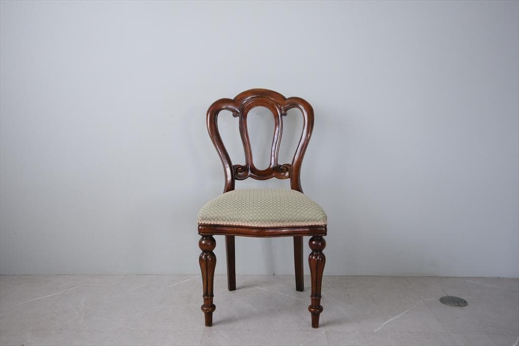 英国アンティーク木製バルーンバックダイニングチェア/サロンイス(90-121-1
