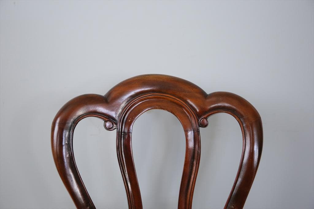 英国アンティーク木製バルーンバックダイニングチェア/サロンイス(90-121-1