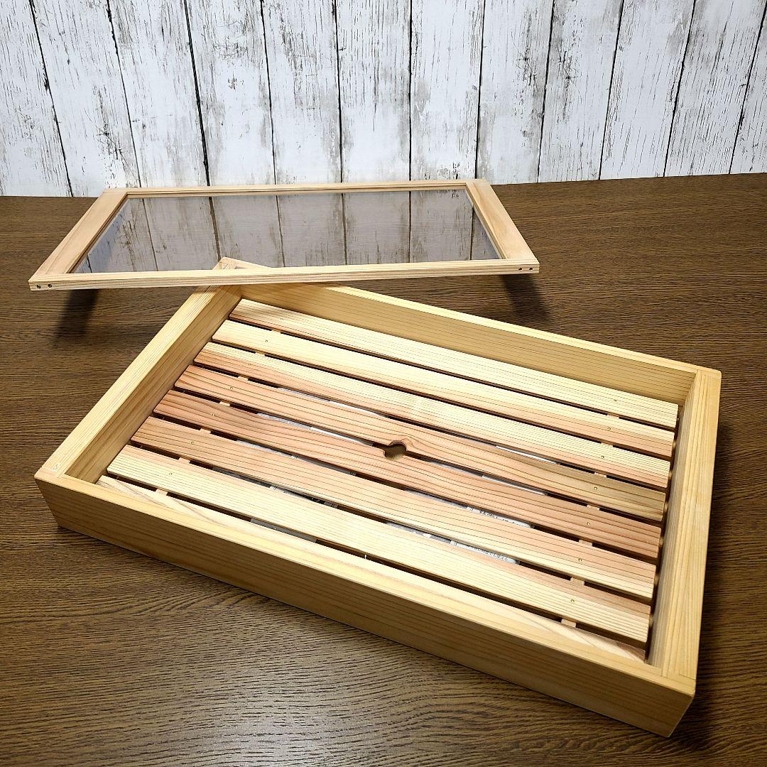 No1931【保冷剤付き】 寿司ネタケース ネタ箱　目皿・アクリル蓋付【手作り】