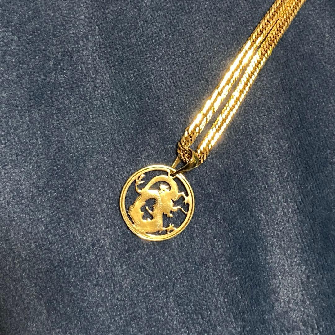 K18 ペンダント トップ チャーム ドラゴン 龍 1.27g