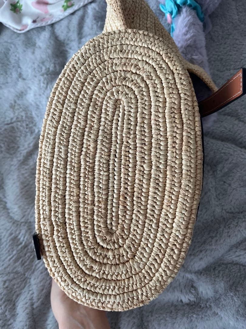 ロエベ　ぞう　カゴバッグ 美品　ラフィア