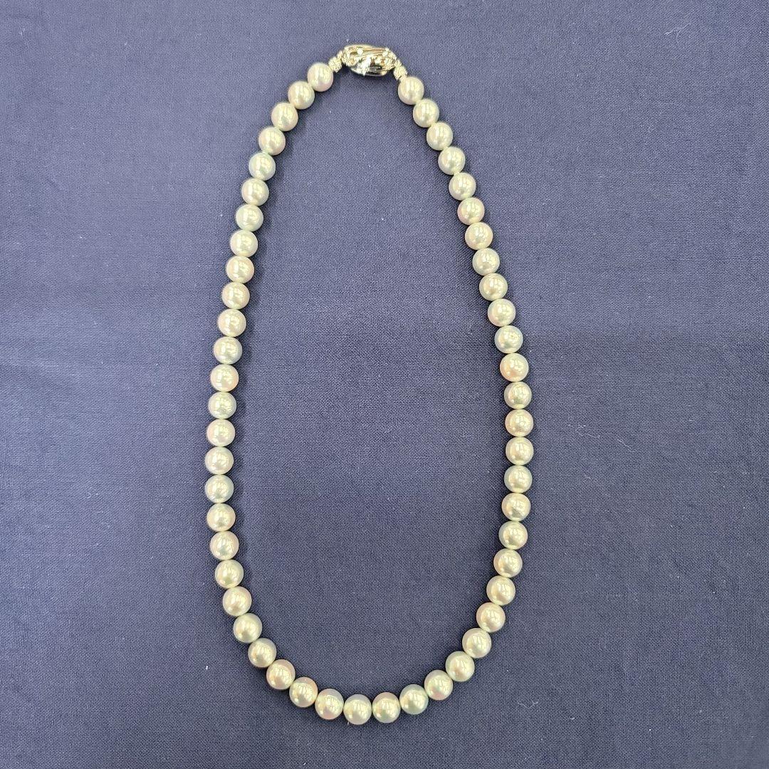 グレー系パールネックレスとイヤリングセット