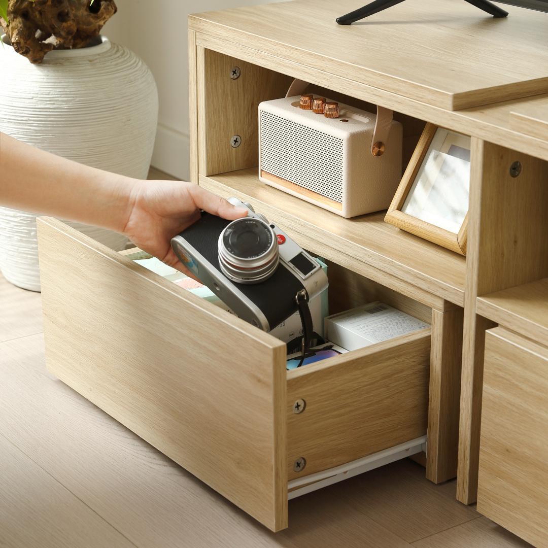 超人気！テレビ台 ローボード コーナーテレビ台 伸縮自由 Natural