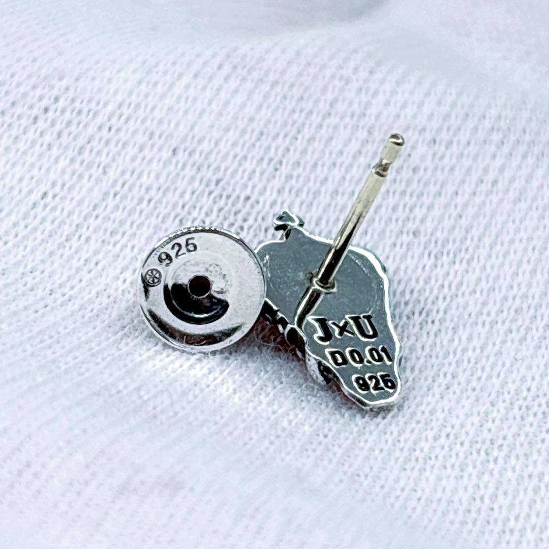 美品 Justin Davis ダイヤD 0.01 K18ポスト スカルピアス