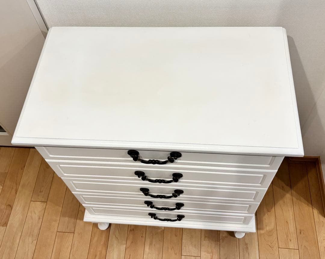 フレンチスタイル☆白家具☆5段チェスト