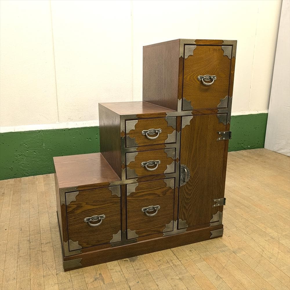 階段箪笥　時代箪笥　飾箪笥　箪笥　タンス　たんす　小物　収納　整理　抽斗　民藝