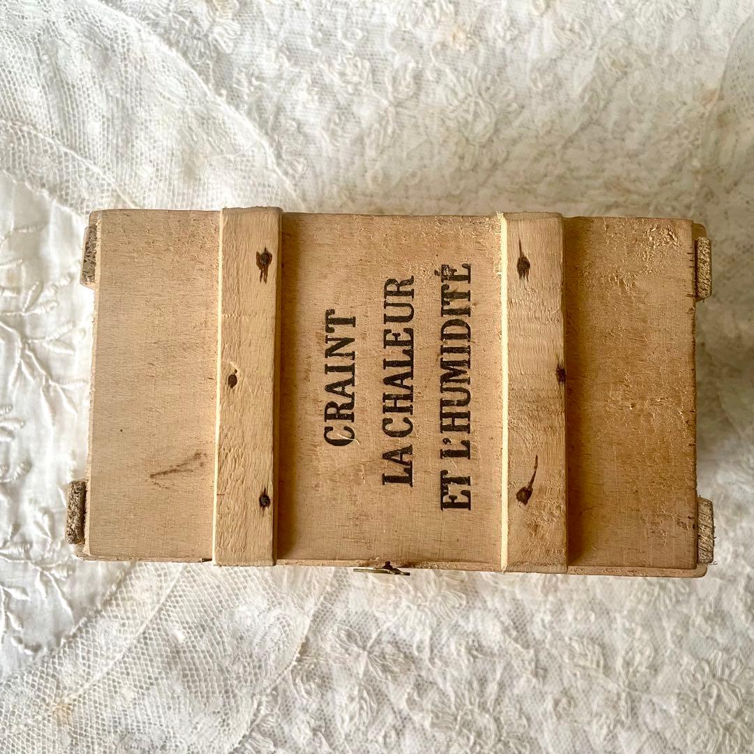 ショコラムニエ　ウッドコンテナ大　木箱　フランスアンティークCHOCOLAT