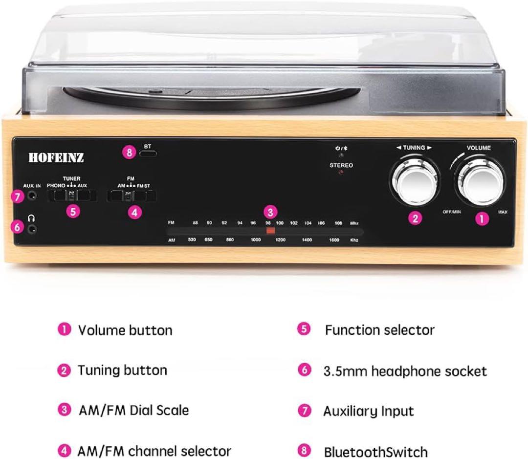 スピーカー Bluetooth ラジオ レコードプレーヤー