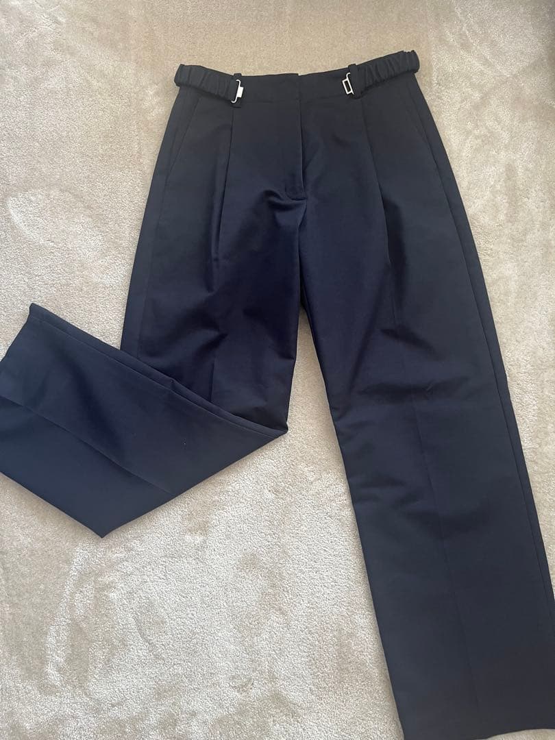 2WAY GATHER BELT PANTS ネイビー