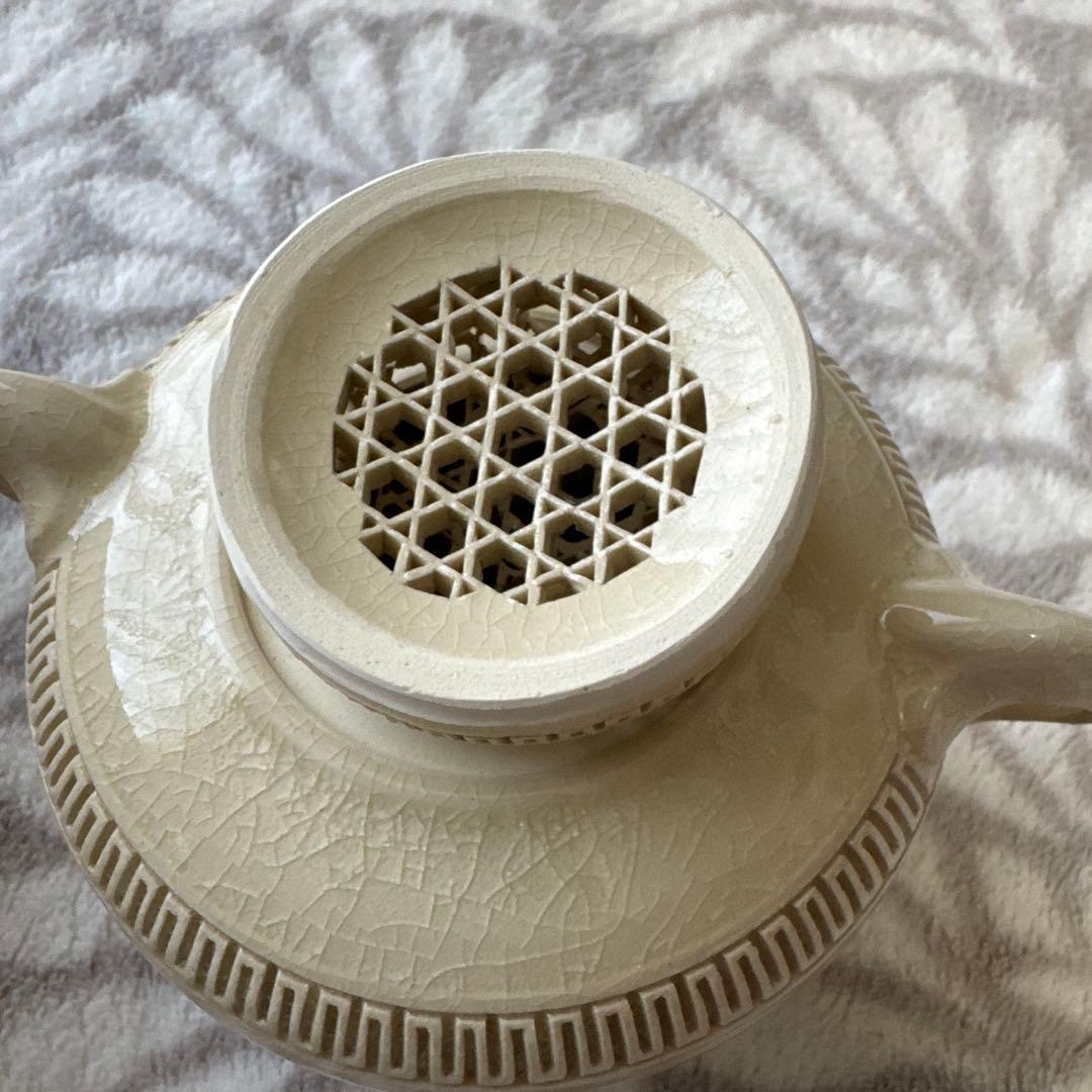 専用⭐︎ 仁楓 白薩摩 香櫨　陶芸　薩摩焼 香道具 貫入 錦襴 2重透かし