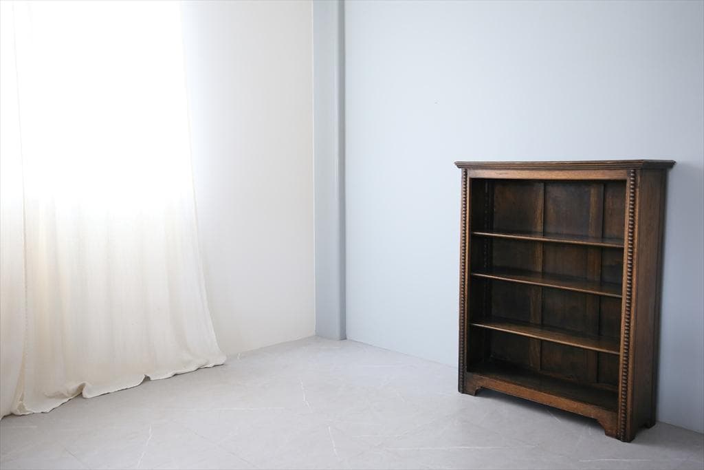 英国アンティーク木製ブックシェルフ/本棚/食器棚/飾り棚/収納ラック92-232