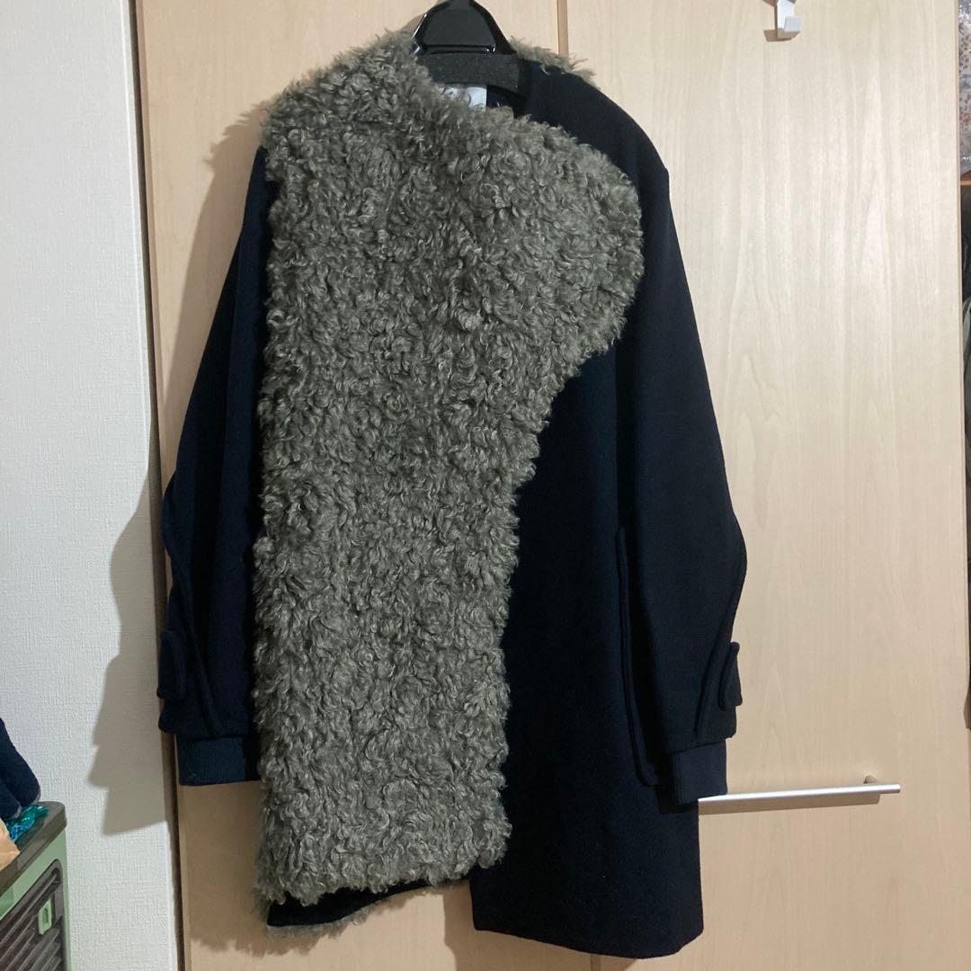 UN3D.◇新品未使用タグ付き◇ボアミックスウェーブラインコート