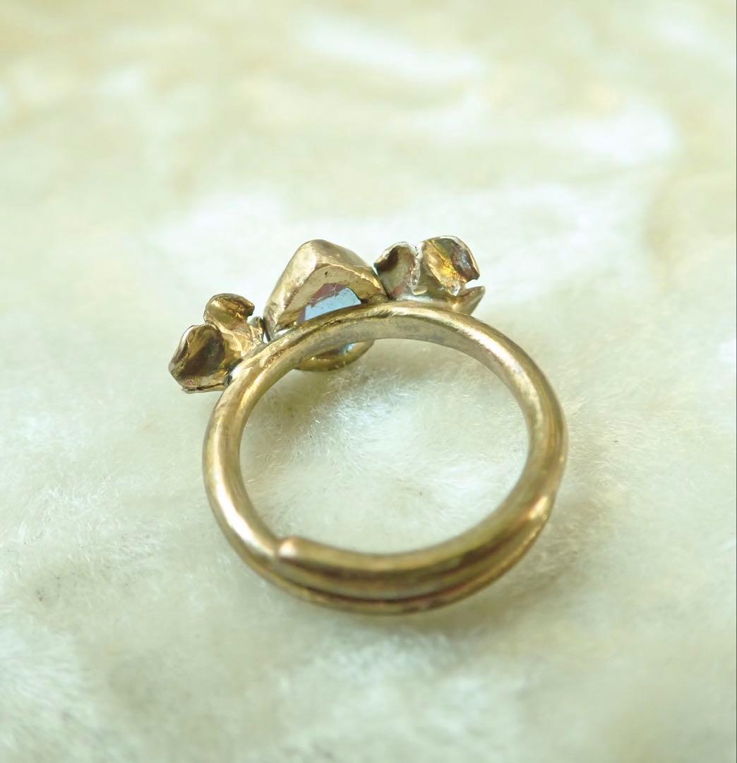 ハンドメイド ローズモチーフ　ピンキーリング