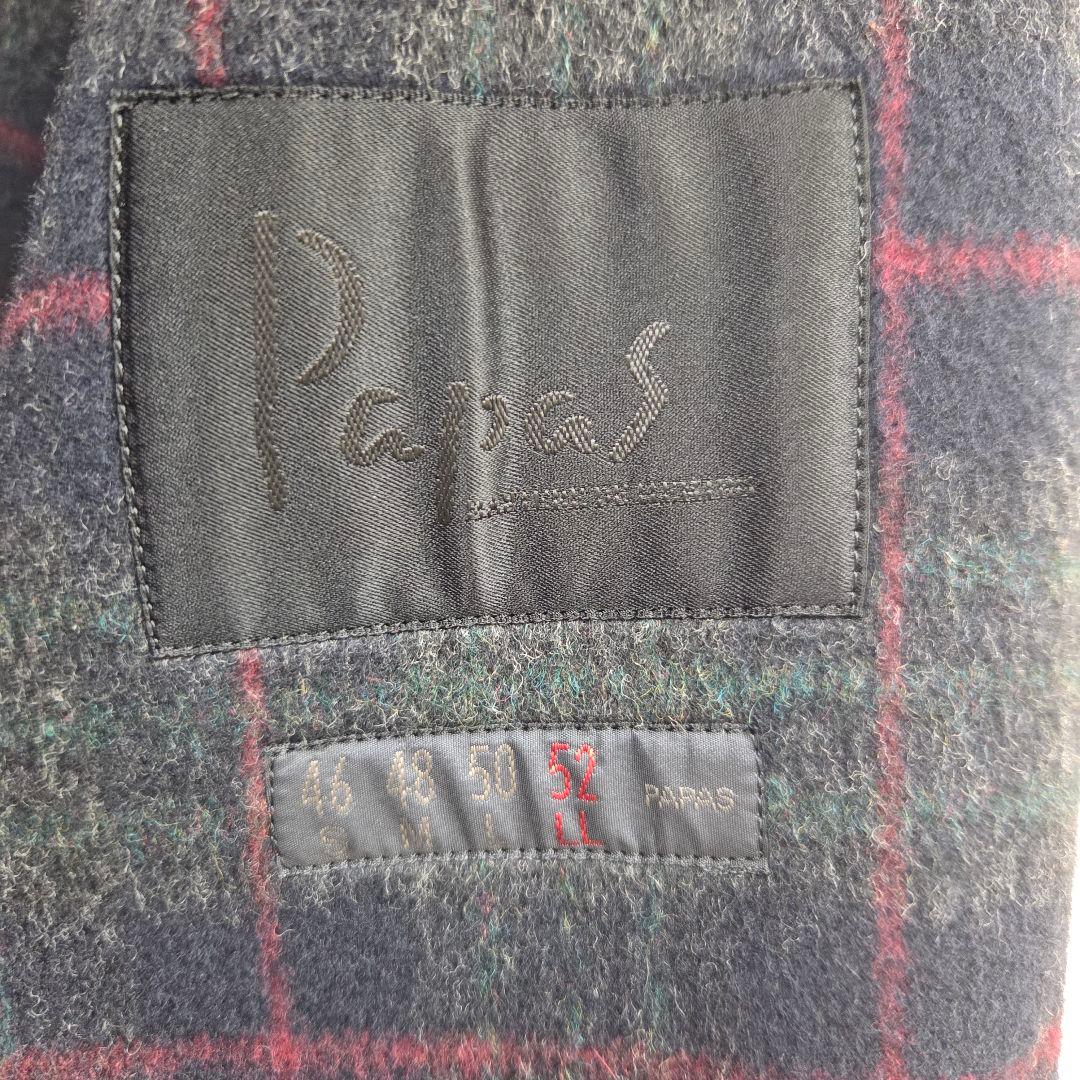 Papas ダブルフェイス ジャケットコート チャコールグレー