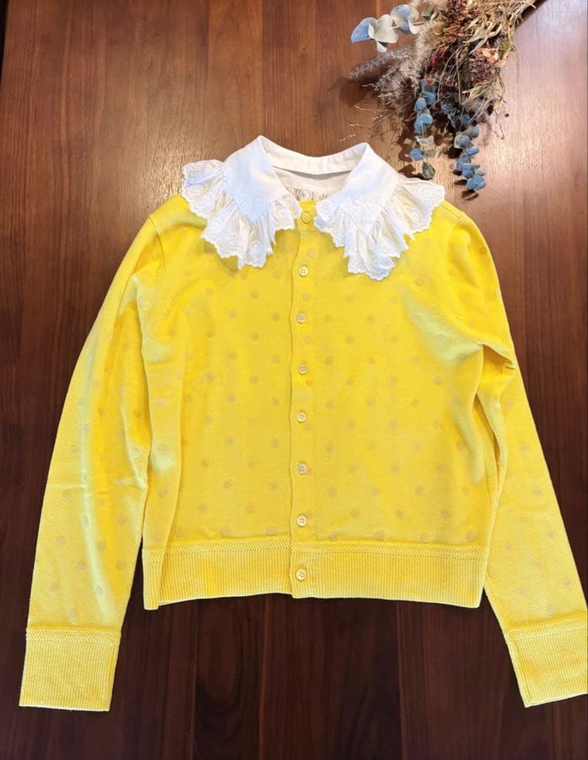 MUVEIL　　クローバーレース衿ニット