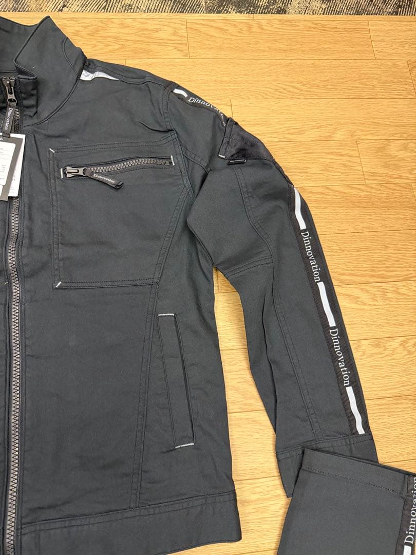 ディノベーション　作業服　上下セット　パンツ2本付き　スミクロ　M-L