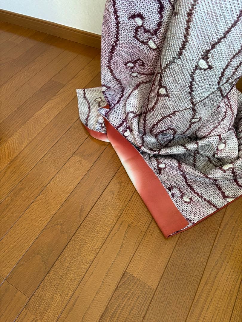 ❤️総絞り　疋田絞り唐草文様正絹トールサイズ　新品畳紙付き