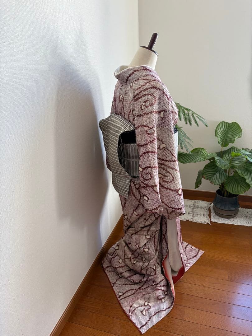 ❤️総絞り　疋田絞り唐草文様正絹トールサイズ　新品畳紙付き