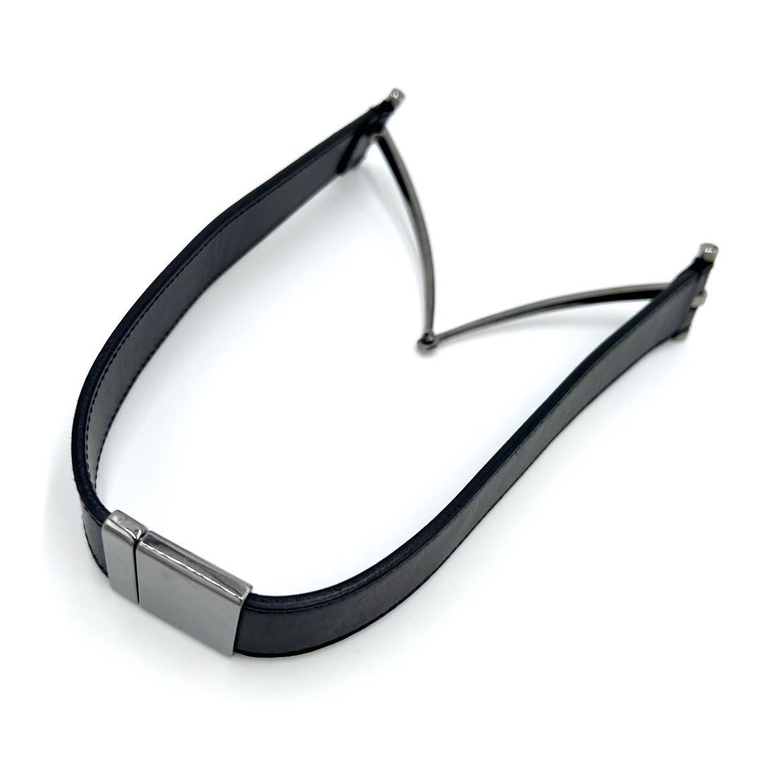 【美品】GUCCI　ベルト　ホースビット　シルバー金具　レザー　ロゴ　ブラック