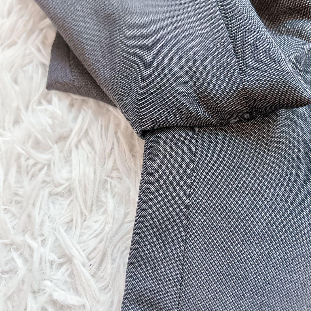 美品 リングジャケット スーツ テーラードジャケット SHIPS シルク グレー