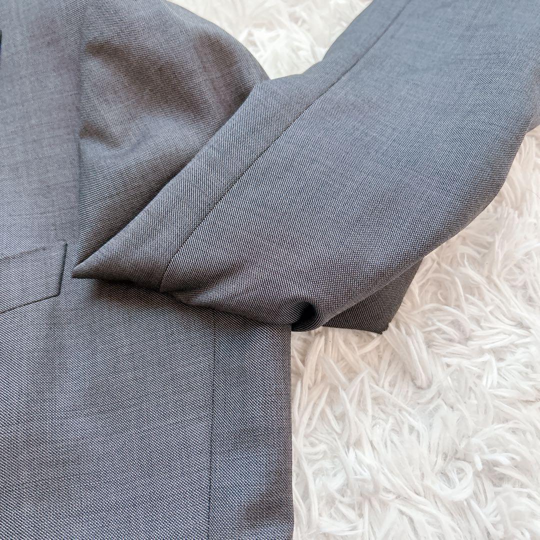 美品 リングジャケット スーツ テーラードジャケット SHIPS シルク グレー