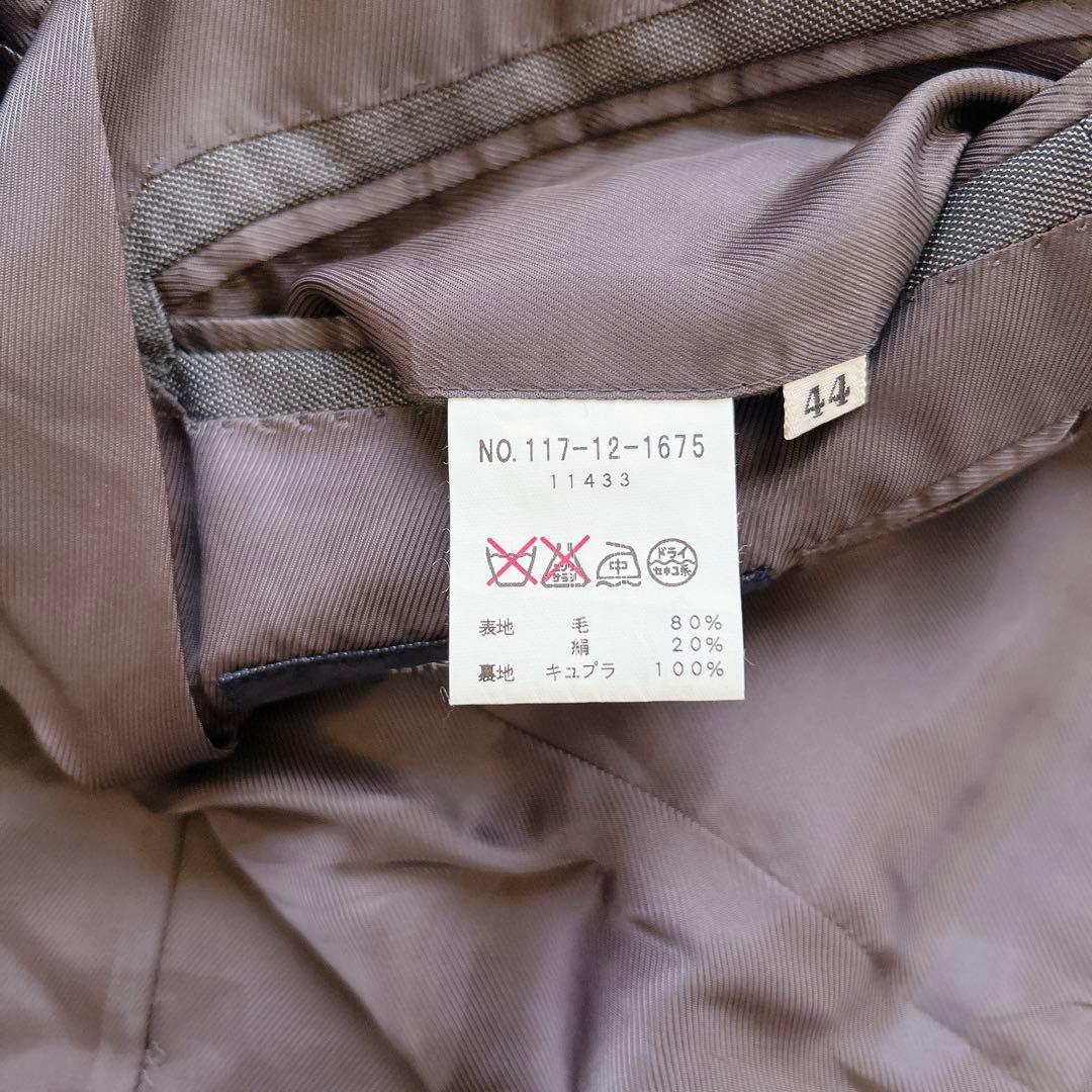 美品 リングジャケット スーツ テーラードジャケット SHIPS シルク グレー