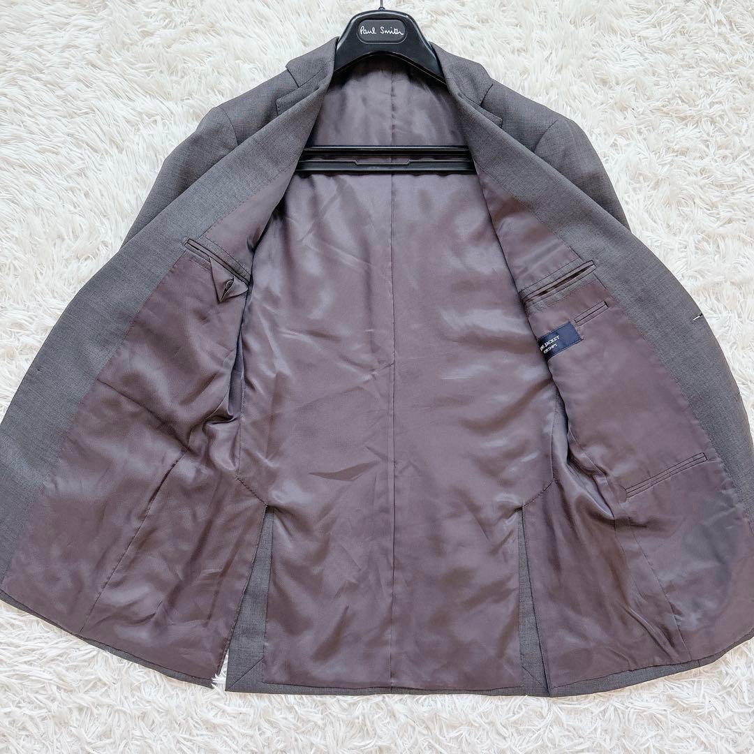 美品 リングジャケット スーツ テーラードジャケット SHIPS シルク グレー