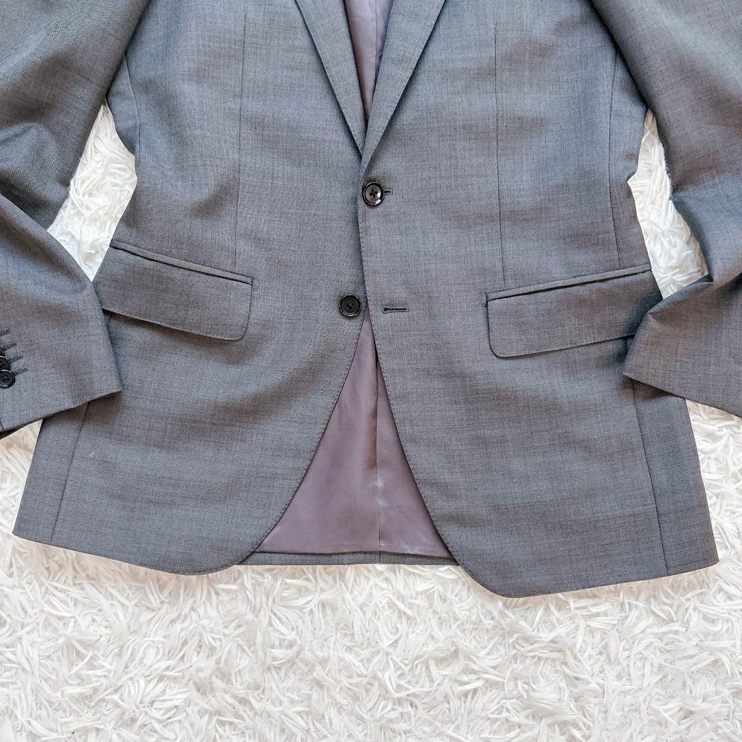 美品 リングジャケット スーツ テーラードジャケット SHIPS シルク グレー
