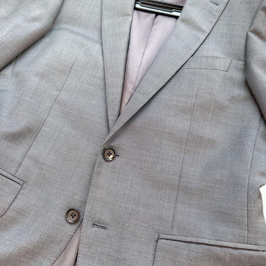 美品 リングジャケット スーツ テーラードジャケット SHIPS シルク グレー