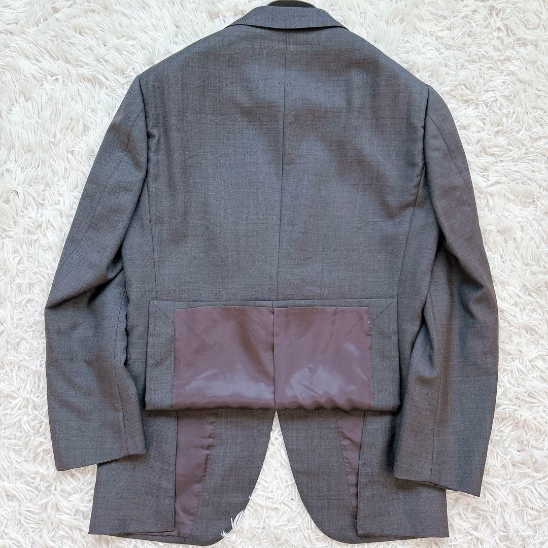 美品 リングジャケット スーツ テーラードジャケット SHIPS シルク グレー