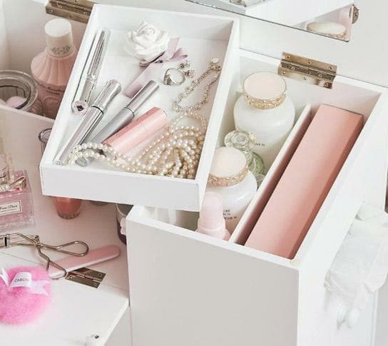 【新品】コスメワゴン　クリスタル調ハンドル ドレッサー　コスメ収納　アウトレット