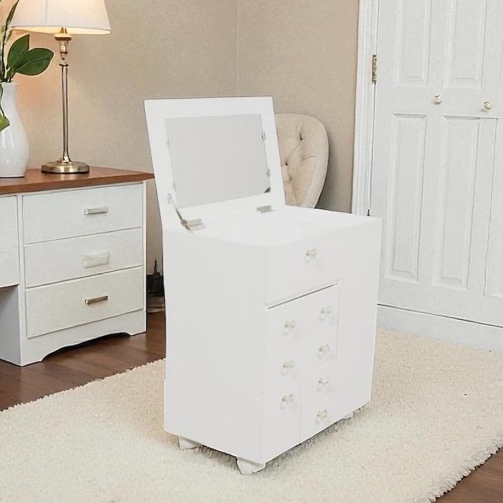 【新品】コスメワゴン　クリスタル調ハンドル ドレッサー　コスメ収納　アウトレット