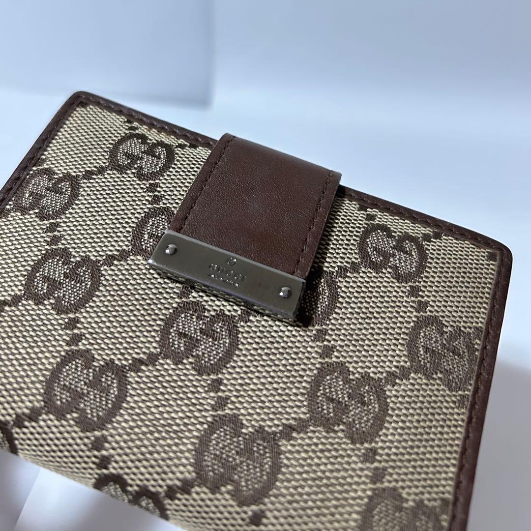 美品 GUCCI グッチ GG柄 キャンバス レザー カードケース 名刺入れ