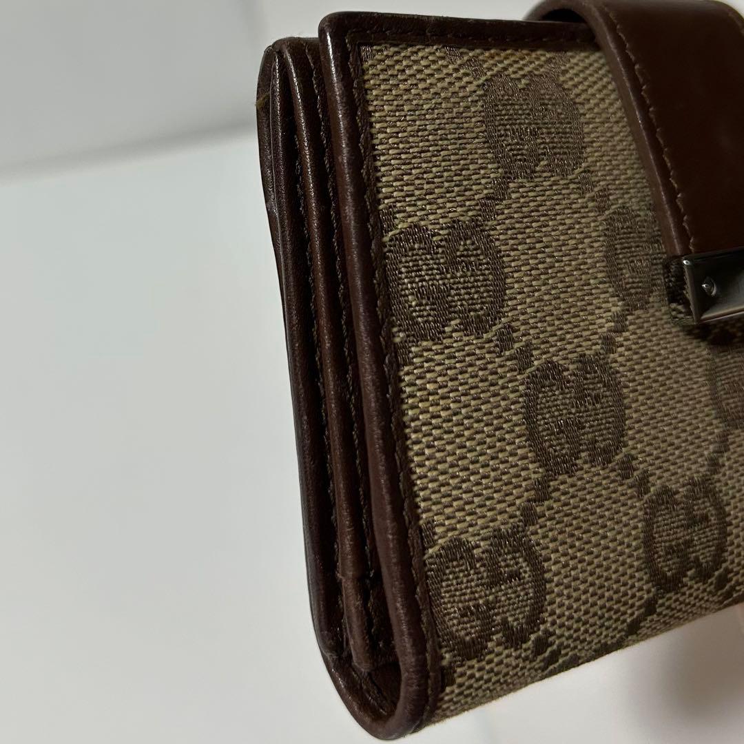 美品 GUCCI グッチ GG柄 キャンバス レザー カードケース 名刺入れ