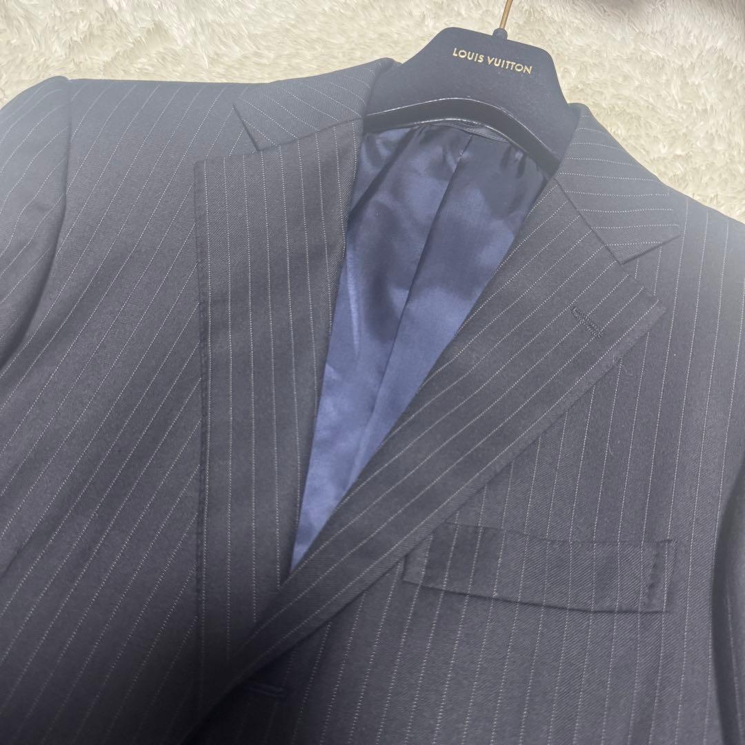 BEAMS F ビームスエフ スーツ セットアップ ストライプ ネイビー 95