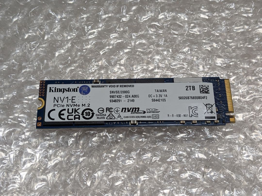 内蔵型SSD Kingston SSD NV1-E 2000GB 2TB M.2 NVMe